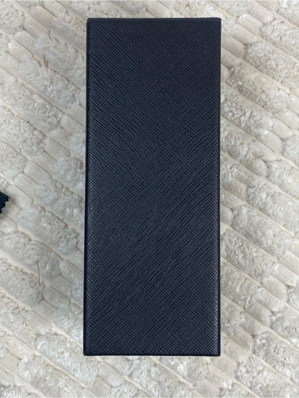 PRADA Authentic Black Textured Hard Sunglasses Case & Microfiber Cleaning Cloth